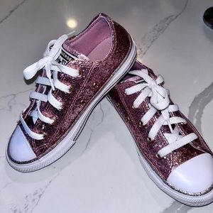 Girls pink glitter converse size 13